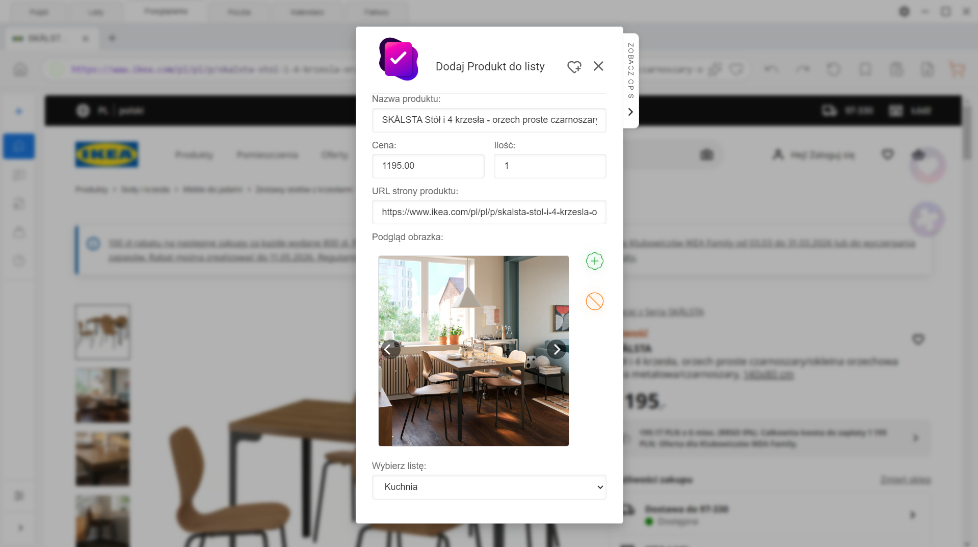 Specly - Wbudowana przeglądarka z wtyczką AI do pobierania produktów ze stron producentów