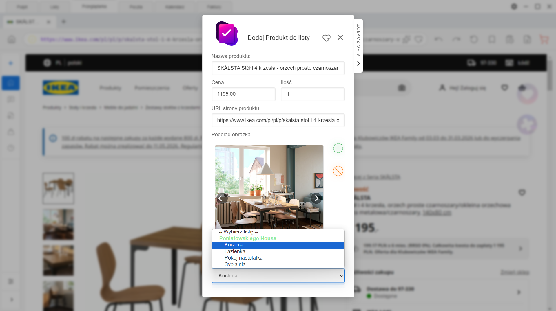 Specly - Automatyczne zaczytywanie cen, zdjęć i kodów SKU do kosztorysu wnętrz