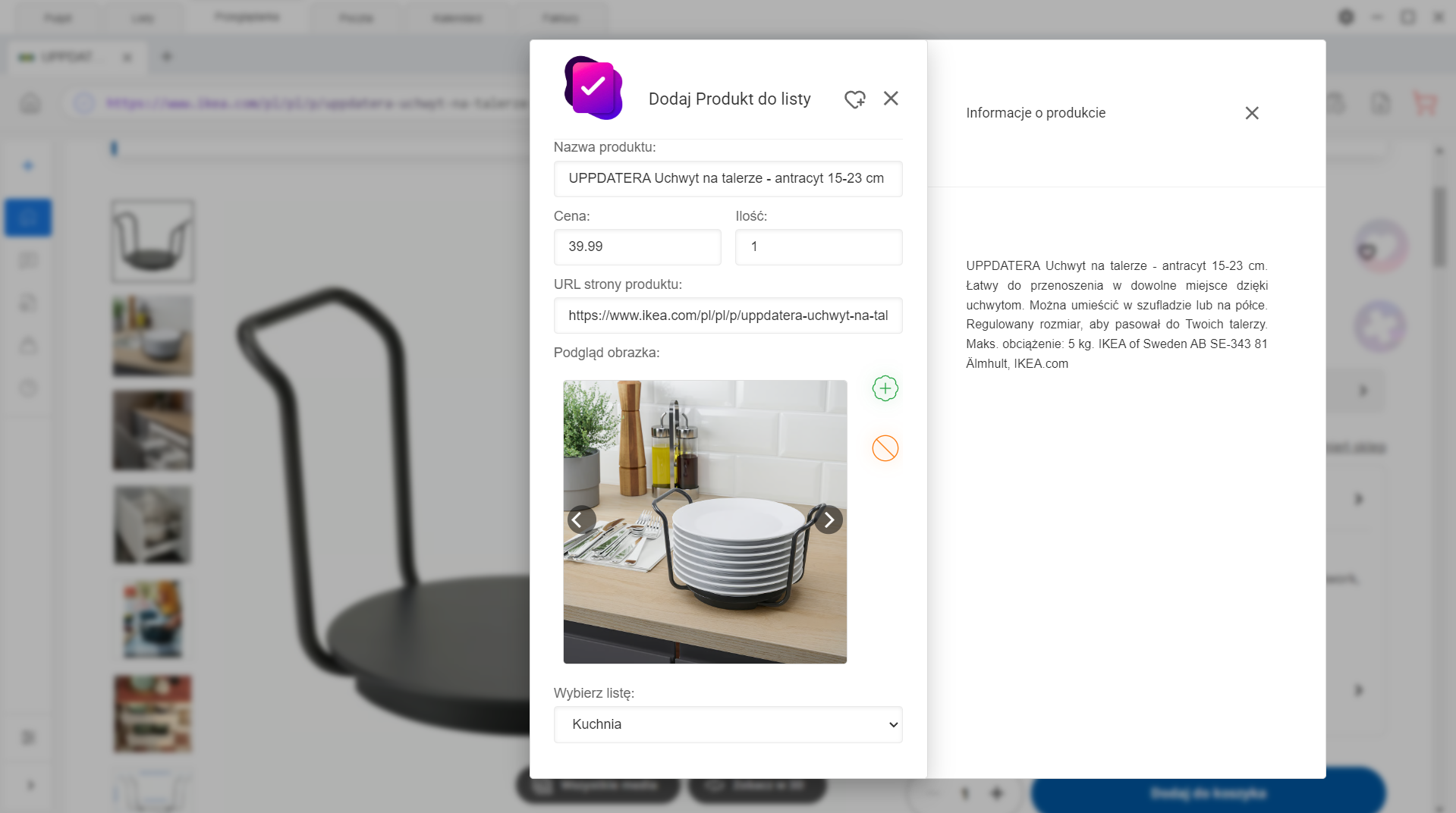 Specly - Inteligentne analizowanie specyfikacji materiałów na stronach sklepów przez model AI