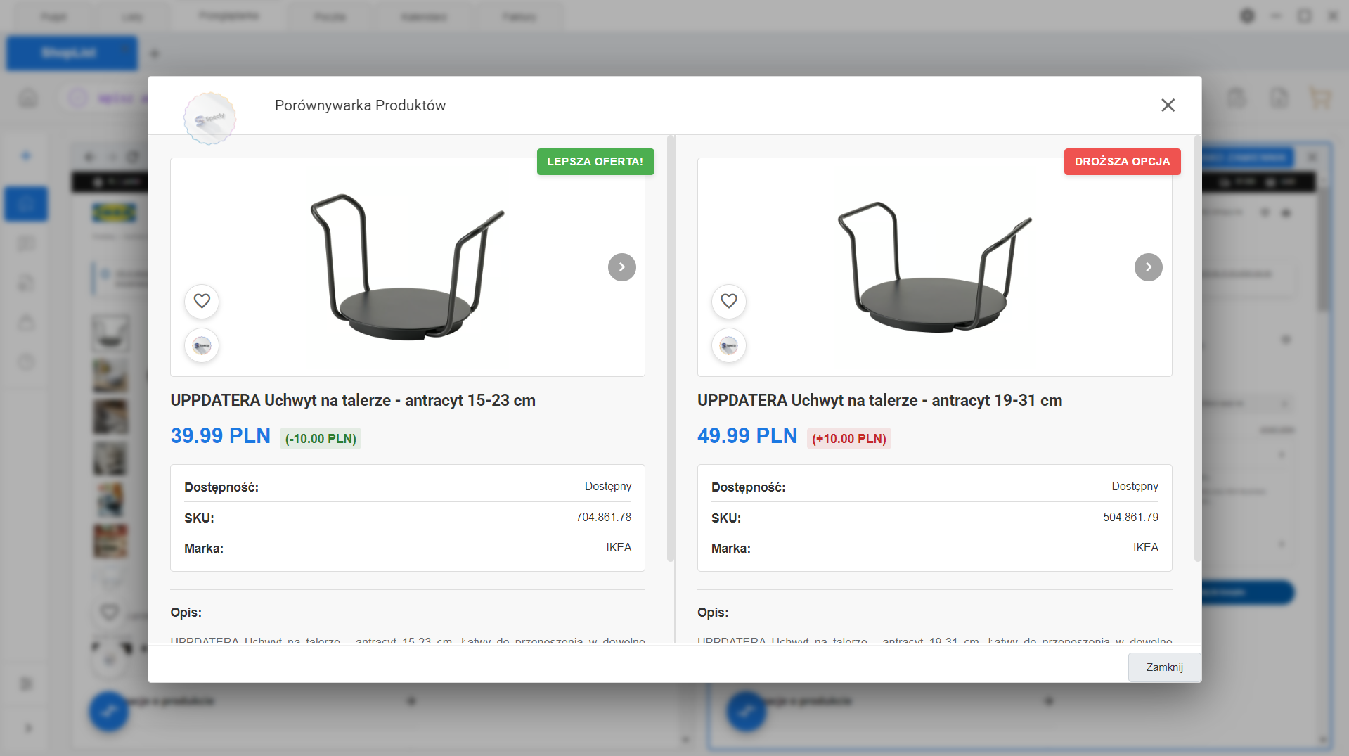 Specly - Błyskawiczna ekstrakcja danych asortymentu w jednym oknie systemu operacyjnego